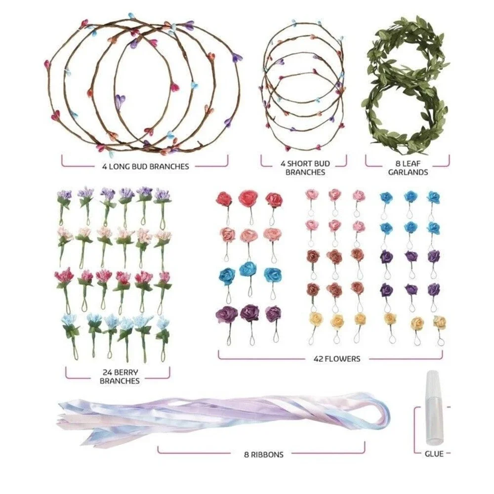 Pretty Me Making Make Your Own Fashion Headbands Flower Crown Bracelet 90 Piece